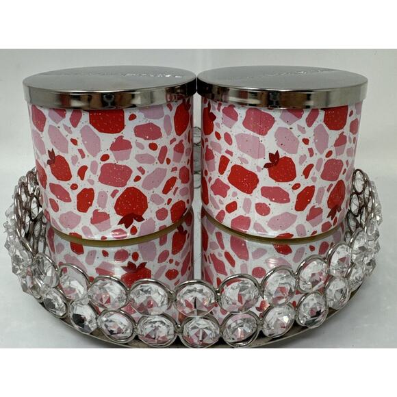 Lot of 2 ~STRAWBERRY POUND CAKE ~ 3 Wick Candle ~ Bath & Body Works ~ - Picture 4 of 5